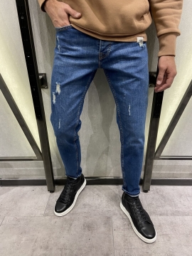Сині джинси чоловічі з потертостями D-445 