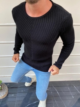 Стильный узорный свитер без горла Т-478