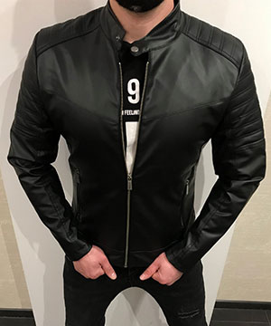 Мужская куртка из эко кожи К-401