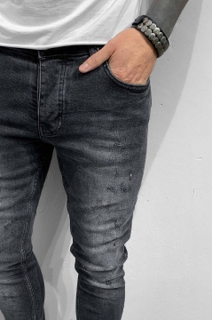 Стильные темно серые джинсы D-454