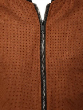 Коричневий чоловічий замшевий бомбер К-428