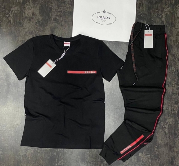 Мужской брендовый комплект Prada (штаны + футболка) К-321