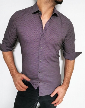 Фиолетовая рубашка с узорами Р-893