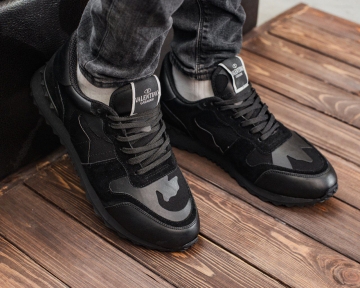 Чорні модні кросівки Valentino Т-389