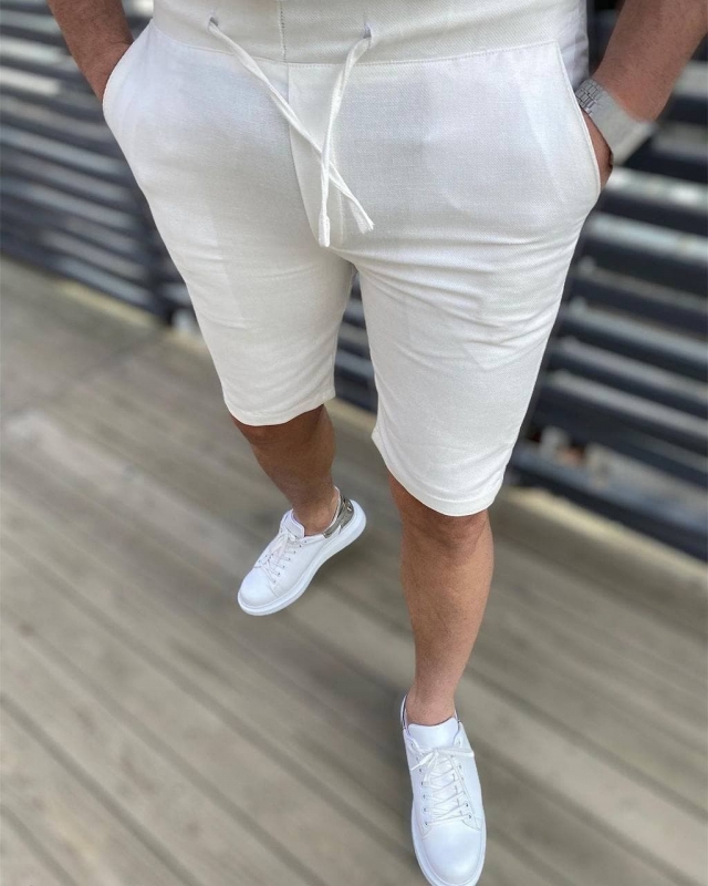 Белые летние мужские шорты С-233