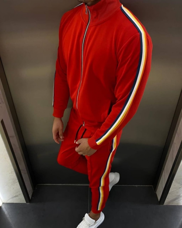 Червоний спортивний чоловічий костюм на весну К-350
