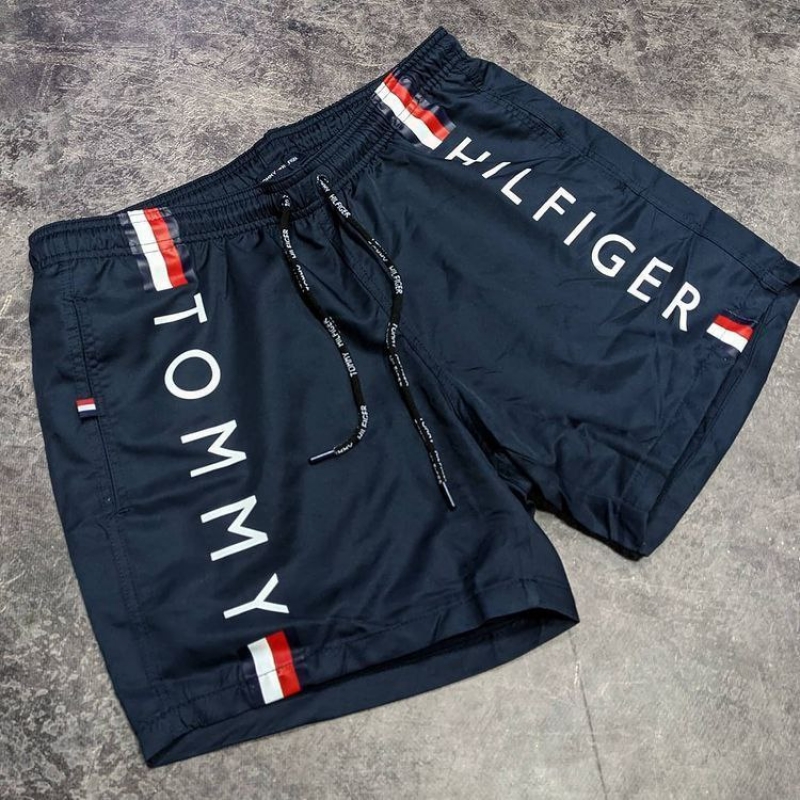 Синие мужские брендовые шорты для плавания Tommy С-240