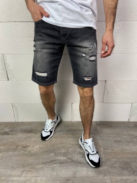 Модні темно сірі джинсові шорти С-252