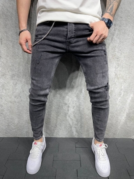 Модні темно сірі молодіжні джинси D-478