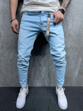 Голубые мужские джинсы D-495