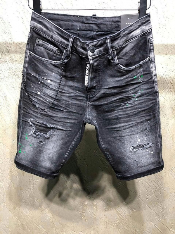 Модные темно серые мужские джинсовые шорты Dsquared С-277