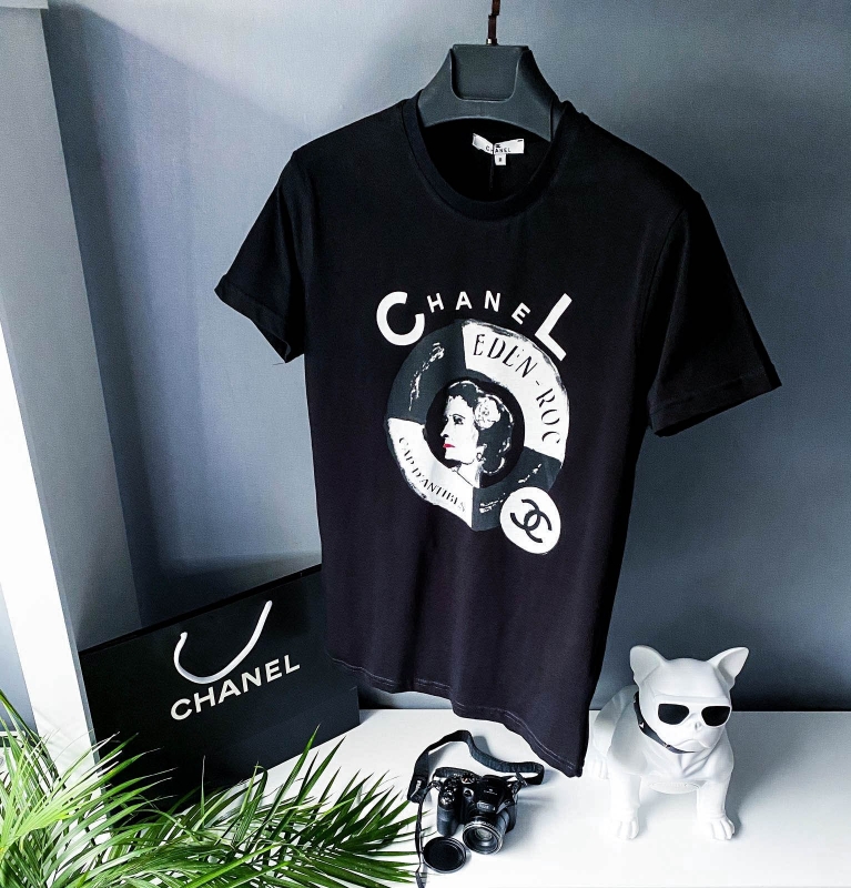 Чоловіча чорна брендова футболка Chanel Ф-881