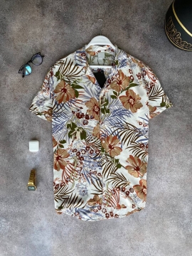 Літня модна сорочка з квітами з коротким рукавом Р-972