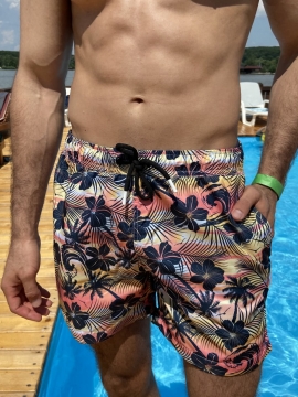 Модные мужские плавательные летние шорты с цветами С-313