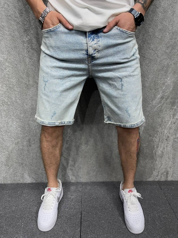 Светлые мужские джинсовые шорты С-315