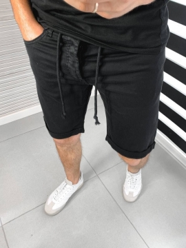 Мужские черные джинсовые шорты С-320