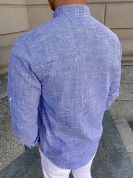 Модная мужская рубашка стойка на 3 пуговицы Р-973