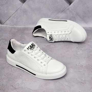 Білі чоловічі шкіряні кеди Karl Lagerfeld Т-412
