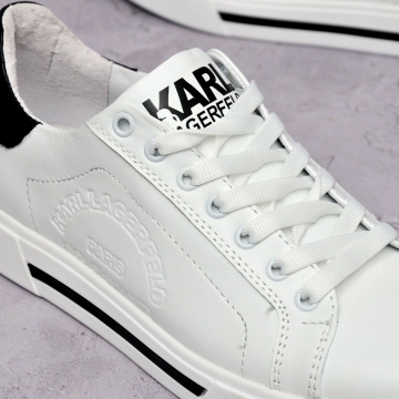 Білі чоловічі шкіряні кеди Karl Lagerfeld Т-412