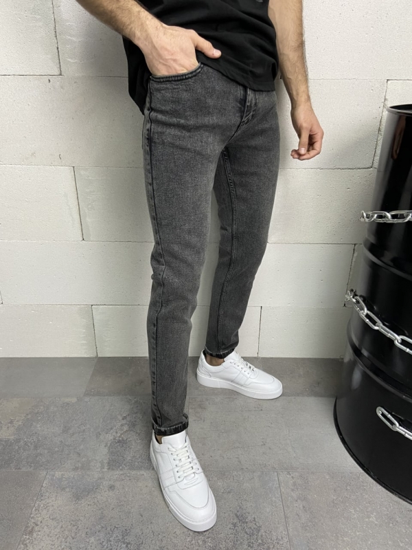 Стильні чоловічі темно сірі джинси D-537