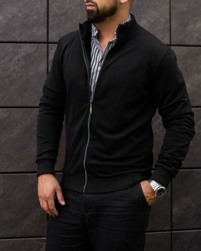 Черный мужской джемпер на молнии Т-531