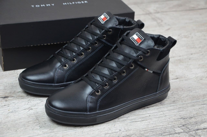 Мужские кожаные зимние ботинки Hilfiger Т-554