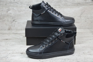 Мужские кожаные зимние ботинки Hilfiger Т-554