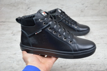 Мужские кожаные зимние ботинки Hilfiger Т-554
