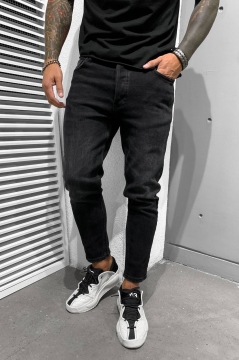 Черные мужские укороченные джинсы D-544