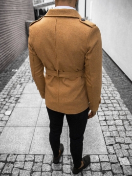 Стильне чоловіче пальто кольору кемел К-581
