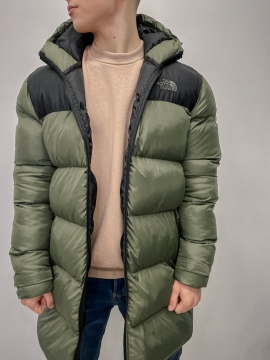 Довгий чоловічий пуховик north face К-617