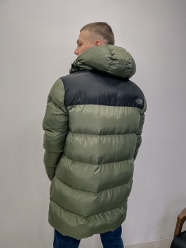 Довгий чоловічий пуховик north face К-617