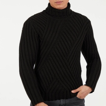 Теплый мужской вязаный зимний свитер Т-616