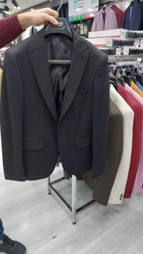 Черный мужской пиджак П-142