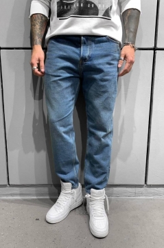 Темно голубые джинсы мом D-569