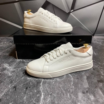 Белые мужские кожаные кеды tommy Т-595
