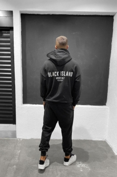 Черный спортивный костюм Black island с капюшоном К-443