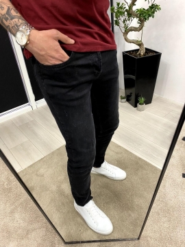 Модные черные мужские джинсы D-633