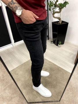 Модные черные мужские джинсы D-633