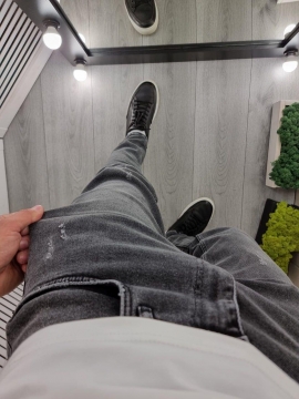 Темно серые модные джинсы D-637