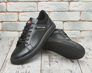 Стильні чоловічі шкіряні кеди Tommy Т-640