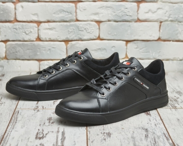 Стильні чоловічі шкіряні кеди Tommy Т-640