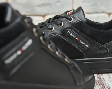 Стильні чоловічі шкіряні кеди Tommy Т-640