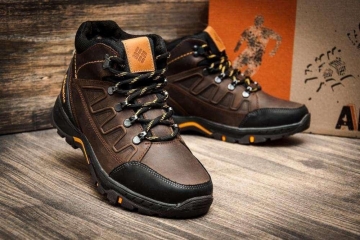 Мужские кожаные коричневые ботинки Columbia Т-669