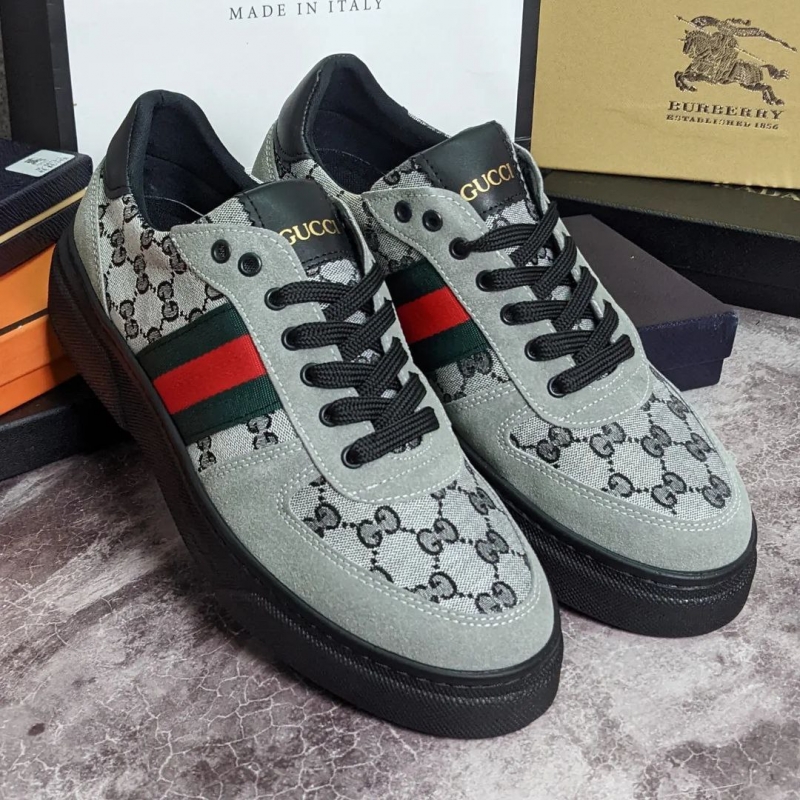 Модні сірі чоловічі кросівки Gucci Т-673