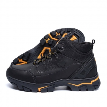 Черные мужские зимние кожаные ботинки Jack Wolfskin Т-686