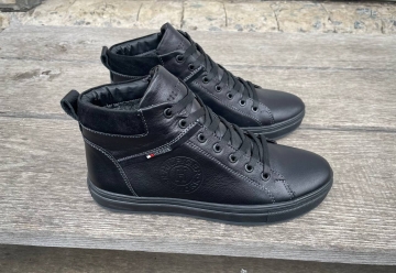 Чорні чоловічі шкіряні черевики Tommy Т-688