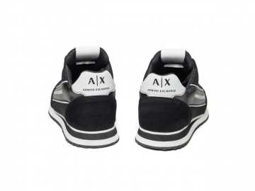 Черные мужские кроссовки Armani с белой подошвой Т-692