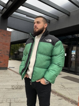 Модная зеленая короткая куртка TNF на зиму К-848
