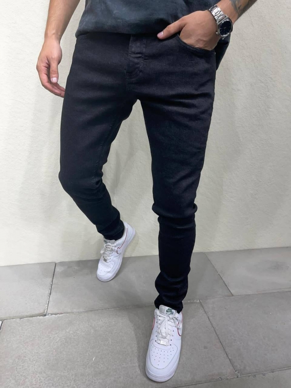 Чорні прямі чоловічі турецькі джинси Д-687